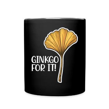 Ginkgo Leaf Ginko Gift Ginkgoaceae Botanical - Full Colour Mug - black - Front
