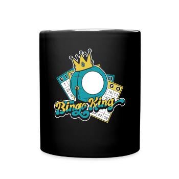 Bingo King Professioneller Anrufer Daubers Bingo - Tasse einfarbig - Schwarz - Vorne
