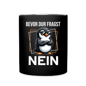 Before You Ask No Funny Penguin Saying - Full Colour Mug - black - Front