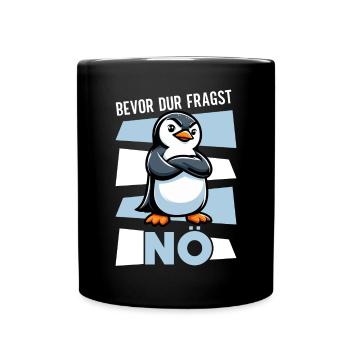 Before You Ask No Funny Penguin Saying - Full Colour Mug - black - Front