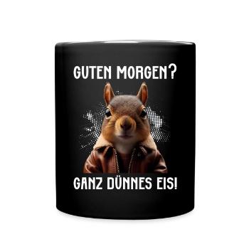 Bonjour très mince glace drôle d’écureuil - Mug uni - noir - Devant