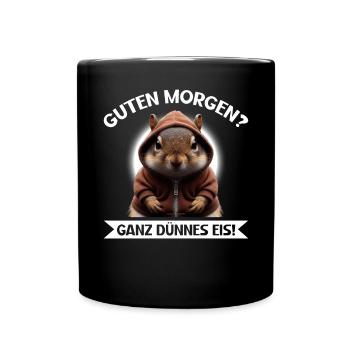 Bonjour très mince glace drôle d’écureuil - Mug uni - noir - Devant