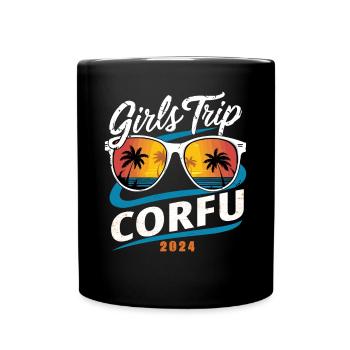 Girls Trip Korfu 2024 - Tasse einfarbig - Schwarz - Vorne