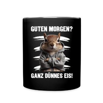 Bonjour très mince glace drôle d’écureuil - Mug uni - noir - Devant