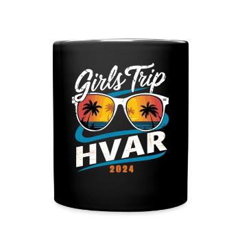 Girls Trip Hvar 2024 - Tasse einfarbig - Schwarz - Vorne