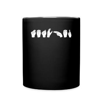 Professeur d’ASL Langue des signes américaine - Mug uni - noir - Devant