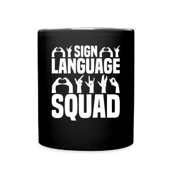 ASL Lehrer Amerikanische Zeichensprache - Tasse einfarbig - Schwarz - Vorne