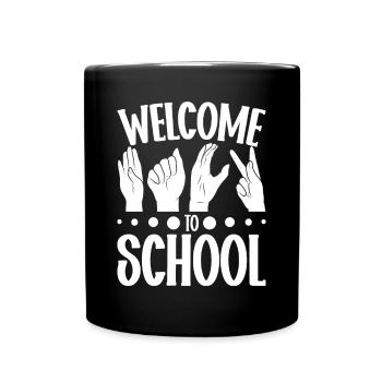 ASL Lehrer Amerikanische Zeichensprache - Tasse einfarbig - Schwarz - Vorne
