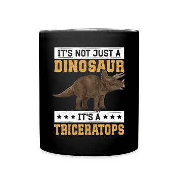 Triceratops Dinosaurier Dinos Geschenk - Tasse einfarbig - Schwarz - Vorne