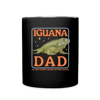 Leguan Dad Reptilien Eidechse Leguane Geschenk - Tasse einfarbig - Schwarz - Vorne