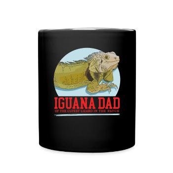 Leguan Dad Eidechse Leguane Geschenk - Tasse einfarbig - Schwarz - Vorne