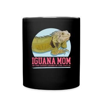 Leguan Mom Eidechse Leguane Geschenk - Tasse einfarbig - Schwarz - Vorne
