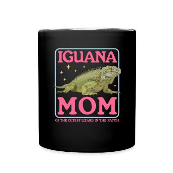 Leguan Mom Reptilien Eidechse Leguane Geschenk - Tasse einfarbig - Schwarz - Vorne