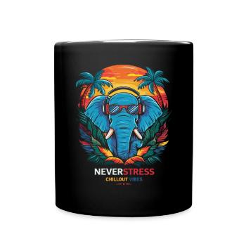 Chillout Vibes Design Relaxed and Stylish - Full Colour Mug - black - Front