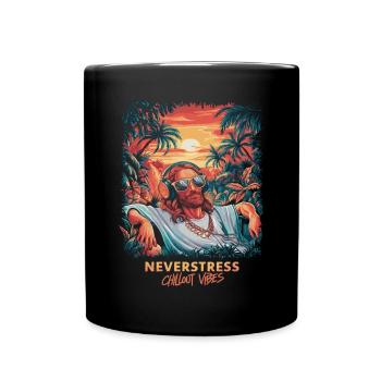 Jesus Chillout Vibes Design Entspannt und Stilvoll - Tasse einfarbig - Schwarz - Vorne