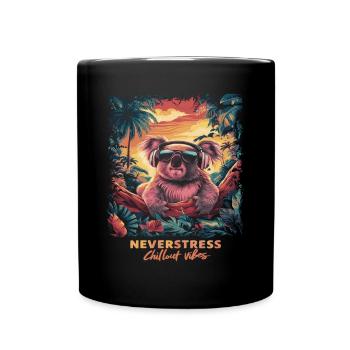 Koala Chillout Vibes Design Relaxed and Stylish - Full Colour Mug - black - Front