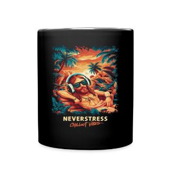 Jesus Chillout Vibes Design Entspannt und Stilvoll - Tasse einfarbig - Schwarz - Vorne
