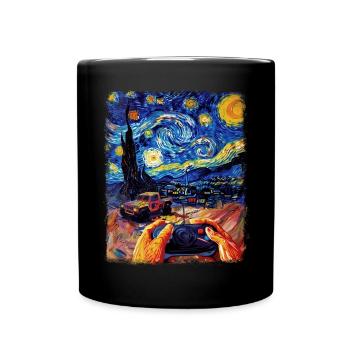 RC Car Racing Racer Starry Night Painting - Full Colour Mug - black - Front