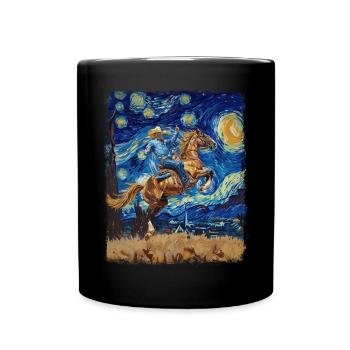 Rodeo Barrel Racer Barrel Racing Starry Night Gemä - Mug uni - noir - Devant