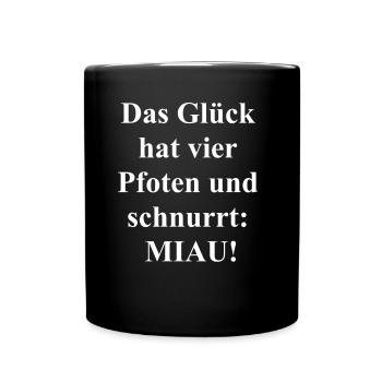 Katzenpfoten-Geschenk - Tasse einfarbig - Schwarz - Vorne