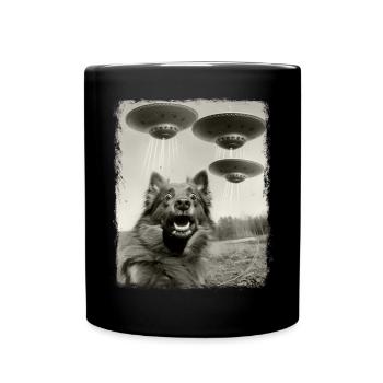 Keeshond chien OVNI Alien Alien Selfie - Mug uni - noir - Devant