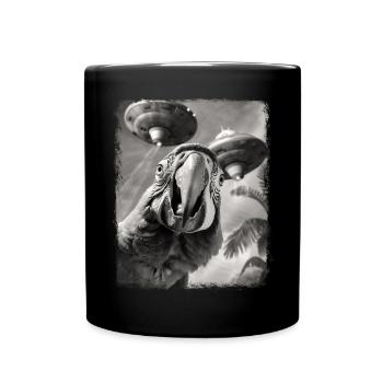 Macaw Parrot Bird UFO Alien Alien Selfie - Full Colour Mug - black - Front