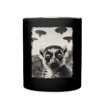 Lémurien Ringtail OVNI Alien Alien Selfie - Mug uni - noir - Devant