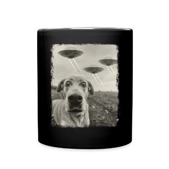 Labrador chien OVNI Alien Alien Selfie - Mug uni - noir - Devant
