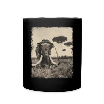 Mammouth laineux OVNI Alien Alien Selfie - Mug uni - noir - Devant