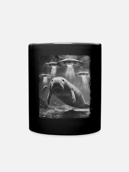 Seekuh Floaty Kartoffel UFO Alien Außerirdischer S - Tasse einfarbig - Schwarz