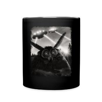 Mothman Kryptozoologie UFO Alien Außerirdischer Se - Tasse einfarbig - Schwarz - Vorne