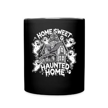 Gruseliges Halloween Spukhaus - Tasse einfarbig - Schwarz - Vorne