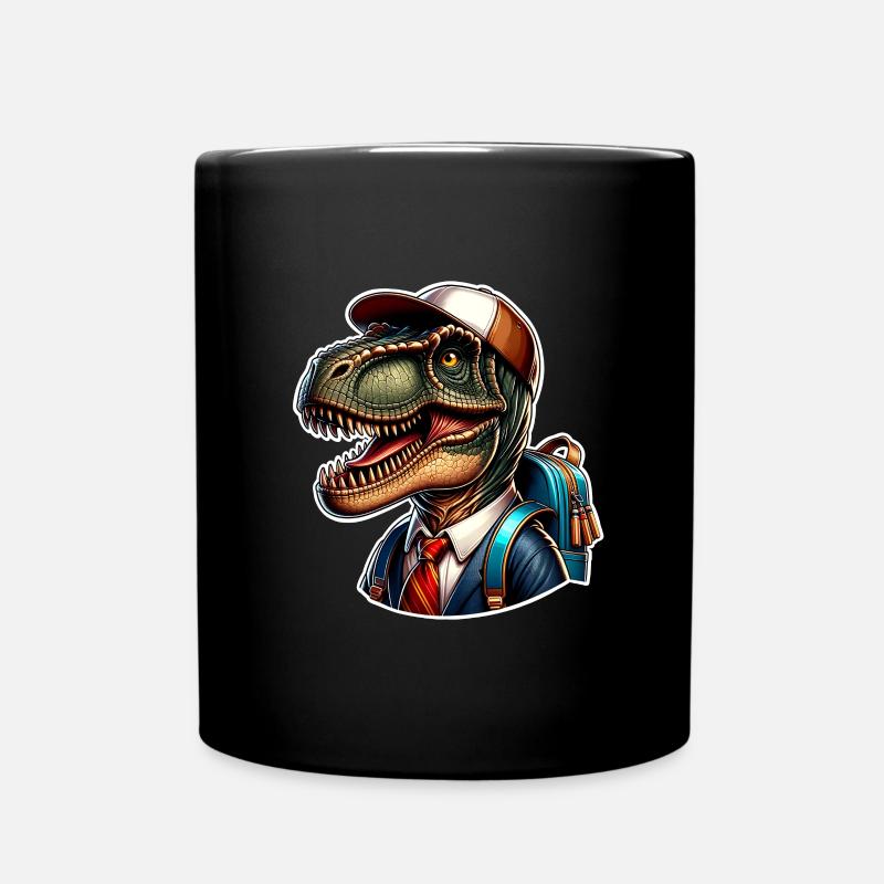Dinosaurier Schule Einschulung - Tasse einfarbig - Schwarz