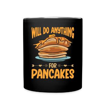 Pancake Frühstück Pfannkuchen - Tasse einfarbig - Schwarz - Vorne