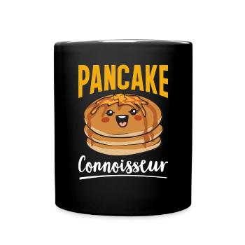 Pancake Frühstück Pfannkuchen - Tasse einfarbig - Schwarz - Vorne