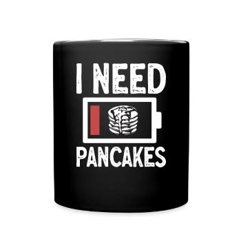 Pancake Frühstück Pfannkuchen - Tasse einfarbig - Schwarz - Vorne