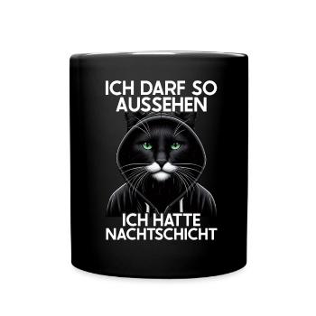 J’ai le droit d’avoir l’air d’avoir un chat de nuit - Mug uni - noir - Devant