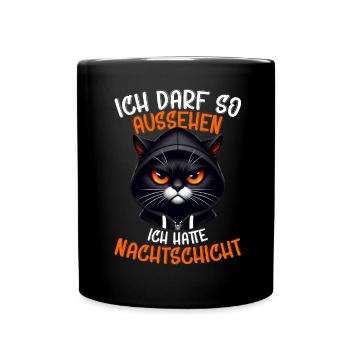 J’ai le droit d’avoir l’air d’avoir un chat de nuit - Mug uni - noir - Devant