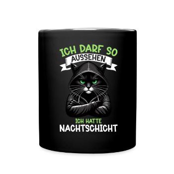 J’ai le droit d’avoir l’air d’avoir un chat de nuit - Mug uni - noir - Devant