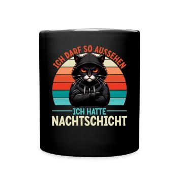 J’ai le droit d’avoir l’air d’avoir un chat de nuit - Mug uni - noir - Devant