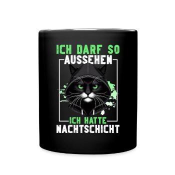 J’ai le droit d’avoir l’air d’avoir un chat de nuit - Mug uni - noir - Devant
