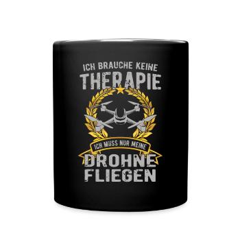 Drohnenpilot Drohne Drohnen Pilot - Tasse einfarbig - Schwarz - Vorne