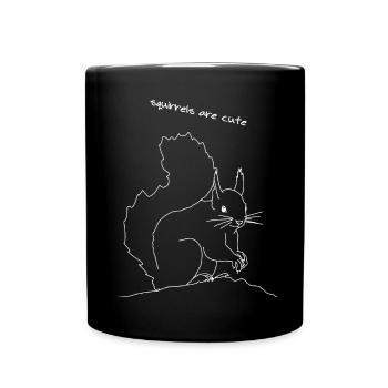 Lineart écureuil - Mug uni - noir - Devant