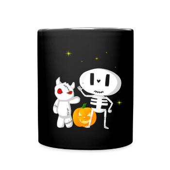 Halloween Society Ghost and Monster - Full Colour Mug - black - Front