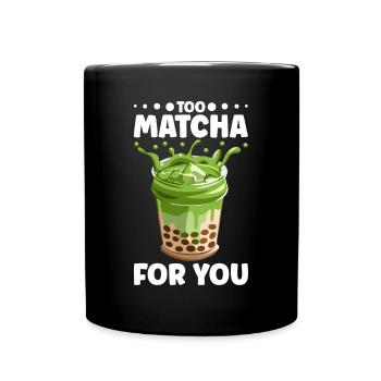 Japanischer Matcha Tee Grüntee Matcha Latte - Tasse einfarbig - Schwarz - Vorne