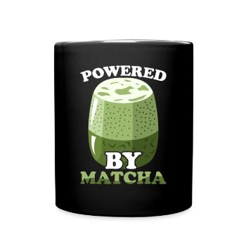 Japanischer Matcha Tee Grüntee Matcha Latte - Tasse einfarbig - Schwarz - Vorne
