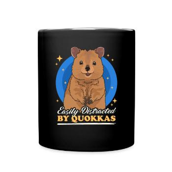 Quokka Kurzschwanzkänguru Quokkas Geschenk - Tasse einfarbig - Schwarz - Vorne