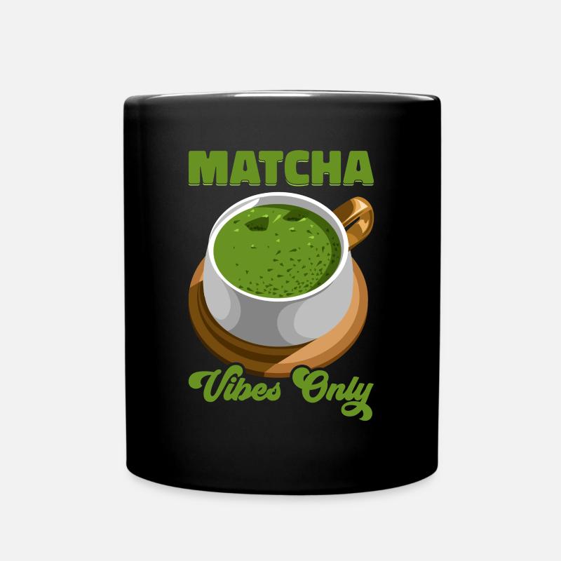 Japanischer Matcha Tee Grüntee Matcha Latte - Tasse einfarbig - Schwarz