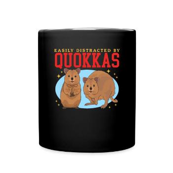 Quokka Kängurus Quokkas Geschenk - Tasse einfarbig - Schwarz - Vorne