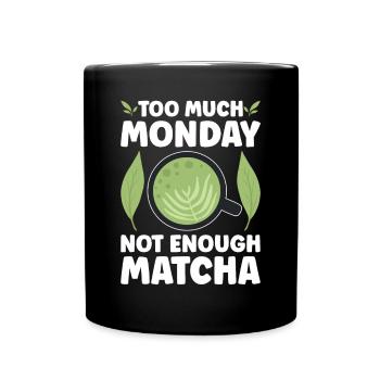 Japanischer Matcha Tee Grüntee Matcha Latte - Tasse einfarbig - Schwarz - Vorne